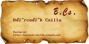 Börcsök Csilla névjegykártya