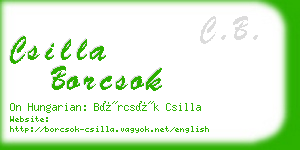 csilla borcsok business card